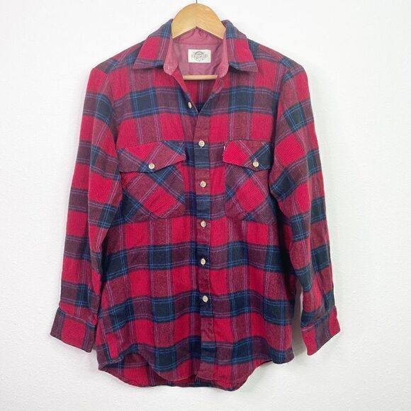 Fieldmaster Other - Fieldmaster Men’s Vintage Red Plaid Flannel Button Up Shirt Size M